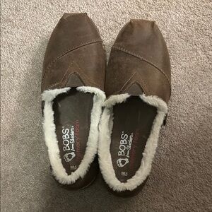 BOBS from Skechers Brown Flats with Cozy Lining